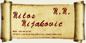 Miloš Mijaković vizit kartica